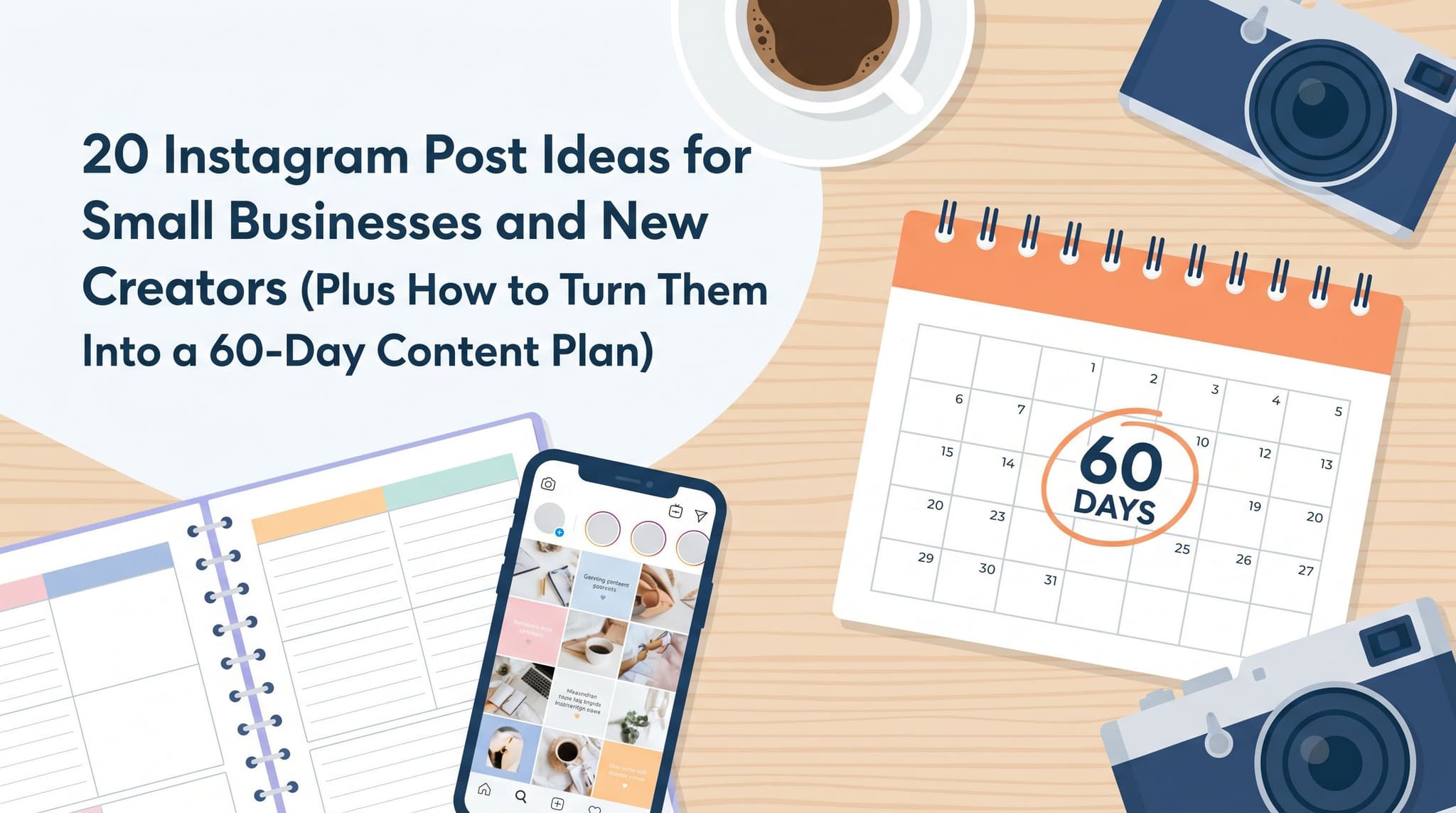 20 Instagram Post Ideas for Small Businesses and New Creators (Plus How to Turn Them Into a 60-Day Content Plan)